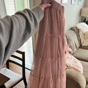 swiss dot pink Anthropologie skirt